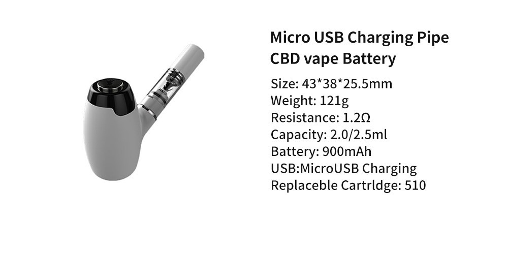 Micro USB Charging Pipe CBD vape Battery Micro USB Charging Pipe CBD vape Battery